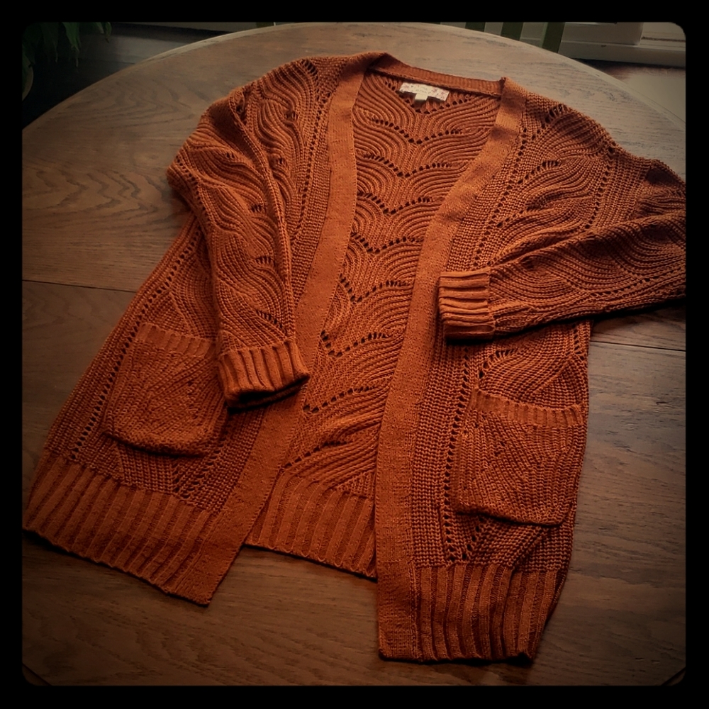 Pink Republic Autumn Orange Cardigan